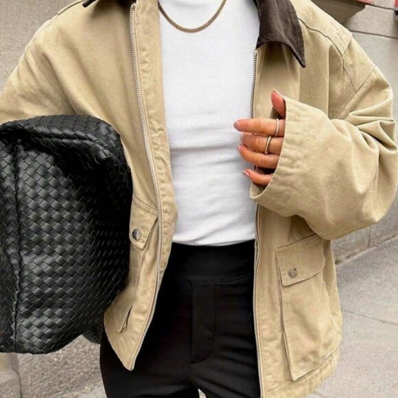 SHEIN Jackets & Blazers - Collar Casual Padded Jacket